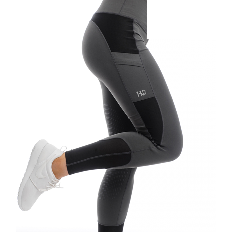 Horseware Riding Tights with Silicon - Charcoal-1